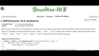 Java Practice It | Exercise 10.4: doubleList | ArrayList, collections, array list