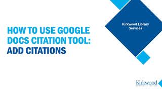 How to use Google Docs Citation Tool: Add Citations / pt. 1, MLA