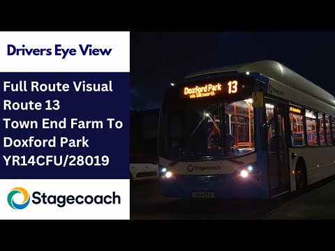 DEV: FULL ROUTE VISUAL | Stagecoach NE Bus Route 13 - Town End Farm To Doxford Park | YR14CFU/28019