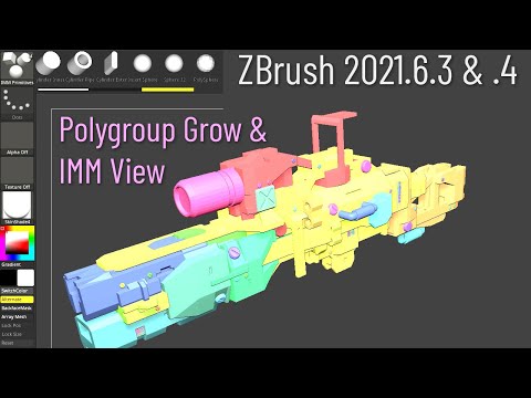 083 ZBrush 2021.6.3 Grow to Polygroups And IMM 1-Brush Visibility