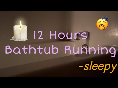12 Hours Bathtub Running ASMR - Dim Candle Light 🕯️- Far Back Angle