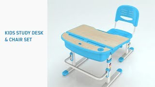 Height Adjustable Kids Study Desk & Chair Set - C301