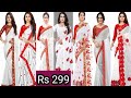Holi Special White Saree Haul Meesho Saree Haul Designer Saree