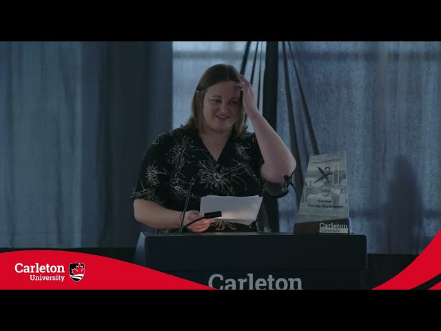 Watch Video: Carleton Therapy Dog Convocation Cermony 1