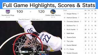 Game 7 : Golden State Warriors vs Sacramento Kings Full Game Highlights, Scores and Stats