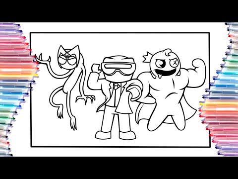 RAINBOW FRIENDS But They're SUPERHEROES CORRUPTED Coloring Pages /Elektronomia - Summersong 2018