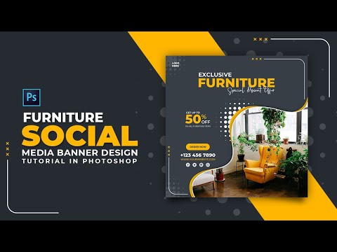 How to Design Furniture Social Media Banner Adobe Photoshop Tutorial Speed Art Grafix Mentor