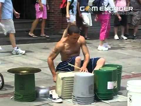 best street drummer ever!.wmv
