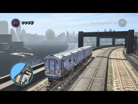 Taking Metro Train in LEGO Manhattan (Spider-Man & Iron Man) - LEGO Marvel Super Heroes