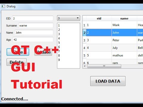 QT C++ GUI Tutorial 21-  Display selected row from QTableView to QlineEdit