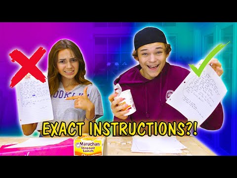 CUP OF NOODLES EXACT INSTRUCTIONS CHALLENGE | We Are The Davises