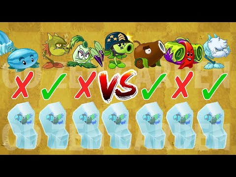 PVZ 2 Frozen Parrot Zombie - All Plant Level Max Power Up Vs 8 Frozen Parrot - Who Can Defeat Them?