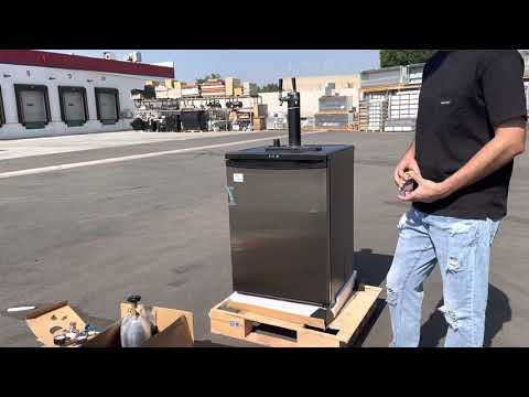 Kegerator Beer Dispenser Black co2 tank 24" Wide Dual Tap Stainless Steel Commercial Kegerator