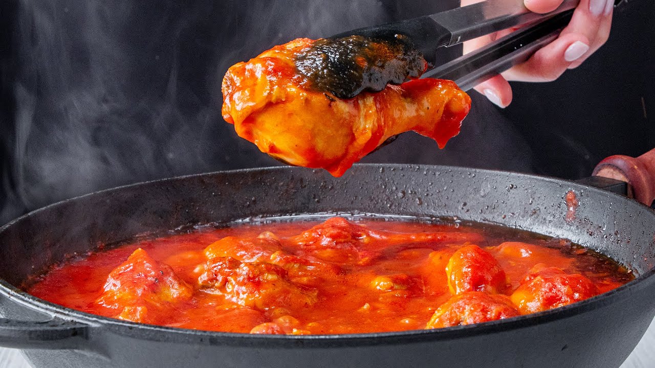 Muslitos de pollo tiernas y jugosas en salsa de tomates-un modo diferente de cocinar| Gustoso.tv