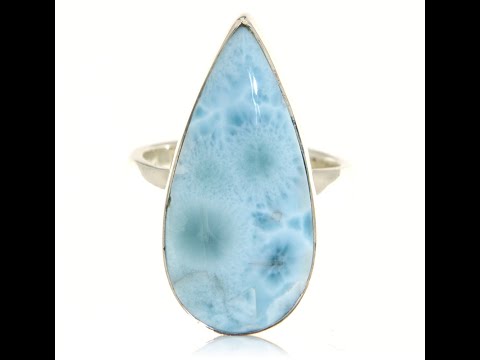 Inel Argint 925  Larimar natural - Peisaj Unic