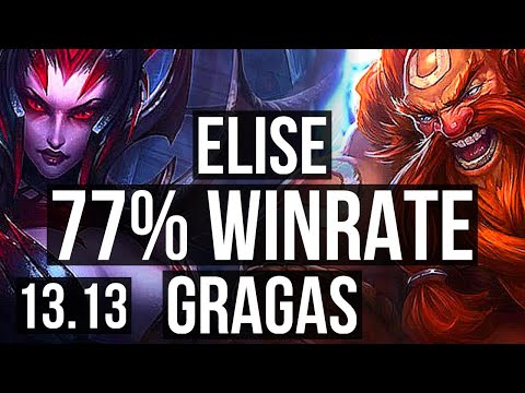 ELISE vs GRAGAS (JNG) | 77% winrate, 6/0/4, Dominating | KR Challenger | 13.13