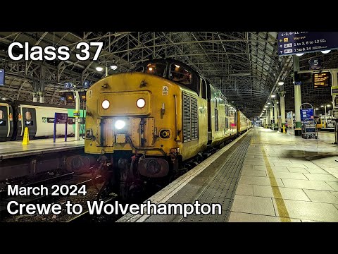 Class 37 Driver's Eye Night View: Crewe to Wolverhampton