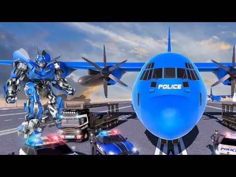 US Police Robot Transform - Police Plane Transport | Police Robot Transport Android Gameplay