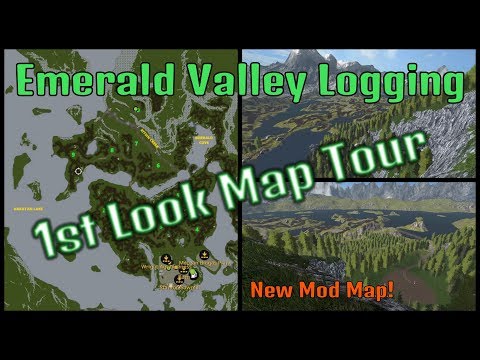 Let's Play Farming Simulator 17 PS4: Emerald Valley Logging, 1st Look Map Tour (New Mod Map)