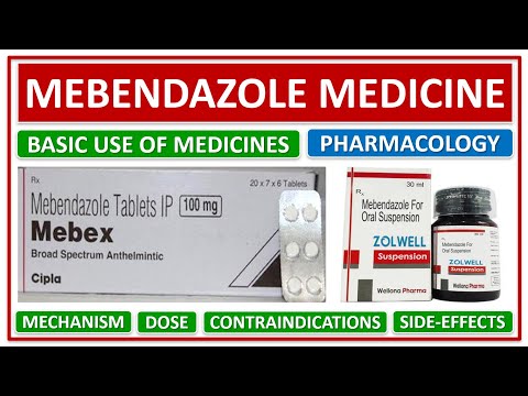 Mebendazole tablets, treatment: anti-worm medication., 100 m...