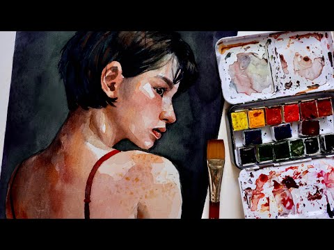Watercolor portrait process | talking about youtube