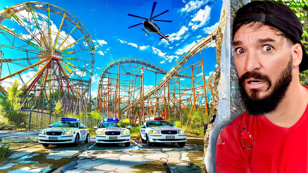 SURROUNDED BY POLICE in ABANDONED AMUSEMENT PARK *EPIC ESCAPE*