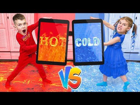 Five Kids Hot vs Cold Challenge with Dad + more Children's Songs and Videos