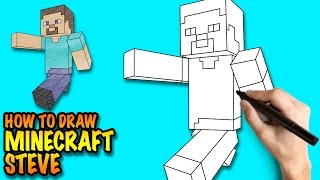 How to draw Minecraft Steve - Easy step-by-step drawing lessons for kids