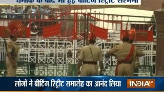 Beating Retreat ceremony at Wagah after blast