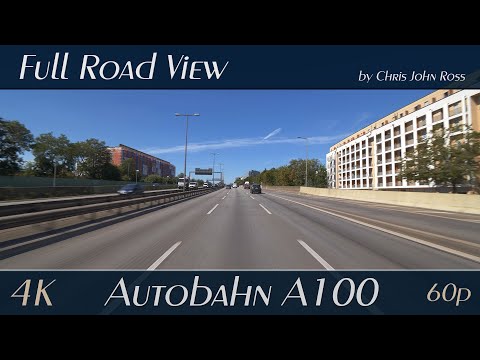 Autobahn (A100), Berlin, Germany: Oberlandstraße - Kreuz Schöneberg - Detmolder Straße - 4K Ultra HD