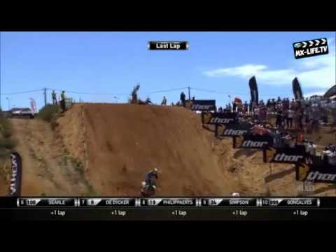 Antonio Cairoli  Clement Desalle crash MXGP Portugal 2013