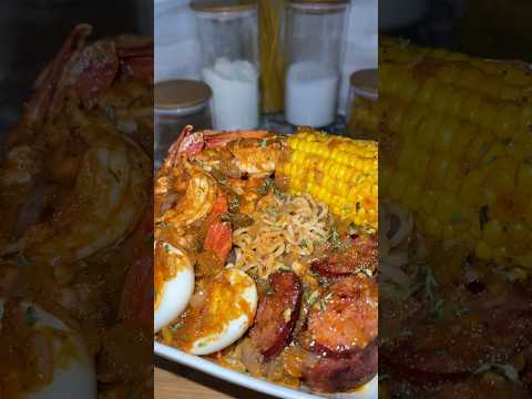 Seafood Ramen Boil 🍜 | Delicious Boil Sauce 🔥 #eggboil #crabboil #ramennoodles