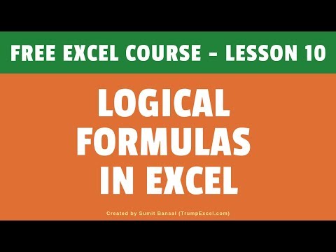 [FREE Excel Course] Lesson 10  - Logical Formulas in Excel