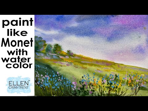 Paint Impressionistic  landscape with Watercolor ! Simple techniques