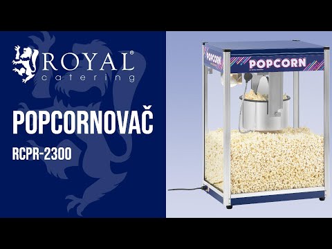 Video - Popcornovač XXL - 2350 W - 8 kg/h - modrý - Royal Catering