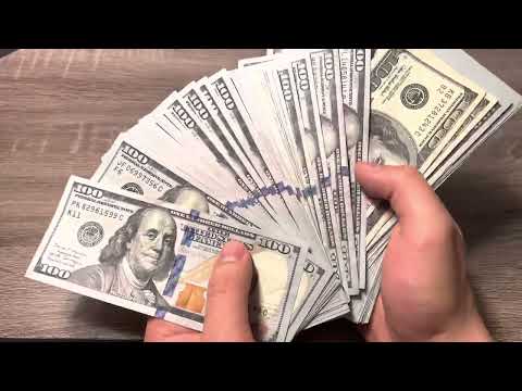 COUNTING MONEY - $10,000 DOLLARS ASMR $100 BILLS