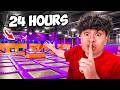 24 HOUR OVERNIGHT CHALLENGE In TRAMPOLINE PARK