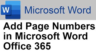 ✔️ Microsoft Word - Add Page Numbers - Page Number Header - Office 365