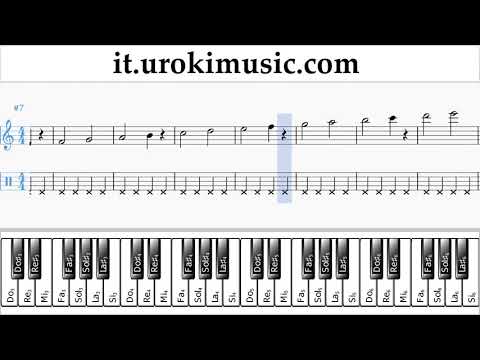 Lezioni di Pianoforte (mano destra) Shakira - Me Enamoré Tutorial Spartito Parte#1 um-i276