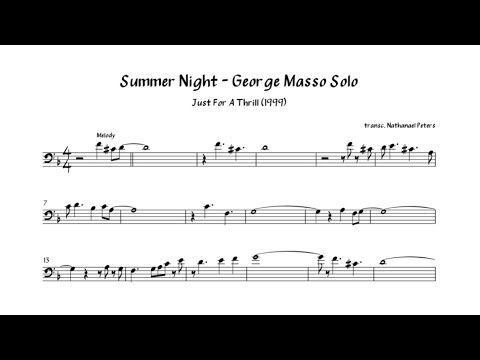 George Masso “Summer Night” Jazz Trombone Solo Transcription