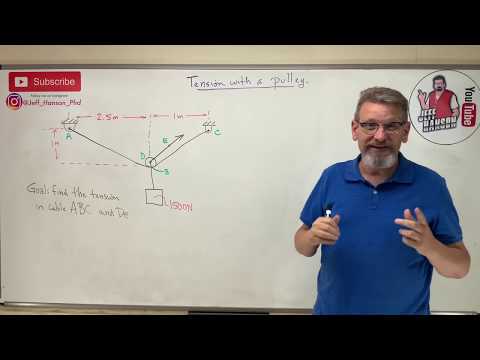 Statics: Lesson 16 - Equilibrium of a Particle, 2D Forces Around a Pulley