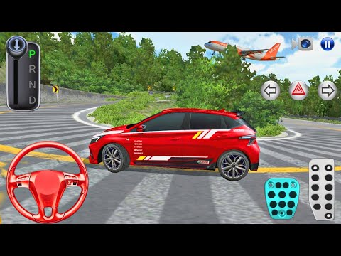 Realistic New Red Hatchback Hyundai i20 N Narrow Mountain Road - 3D Driving Class Android Games 2026