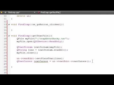 C++ GUI with Qt Tutorial - 12 - Finishing the getTextFile Function