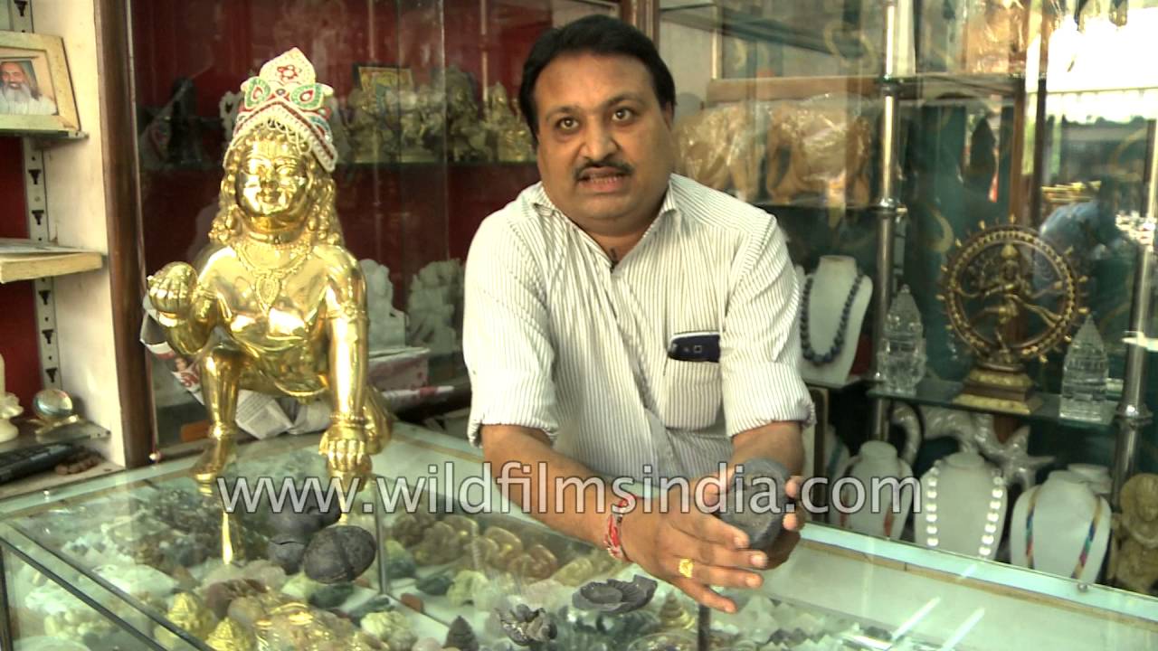 Nepali shopkeeper speaks about Shaligram Shila stones - ammonites