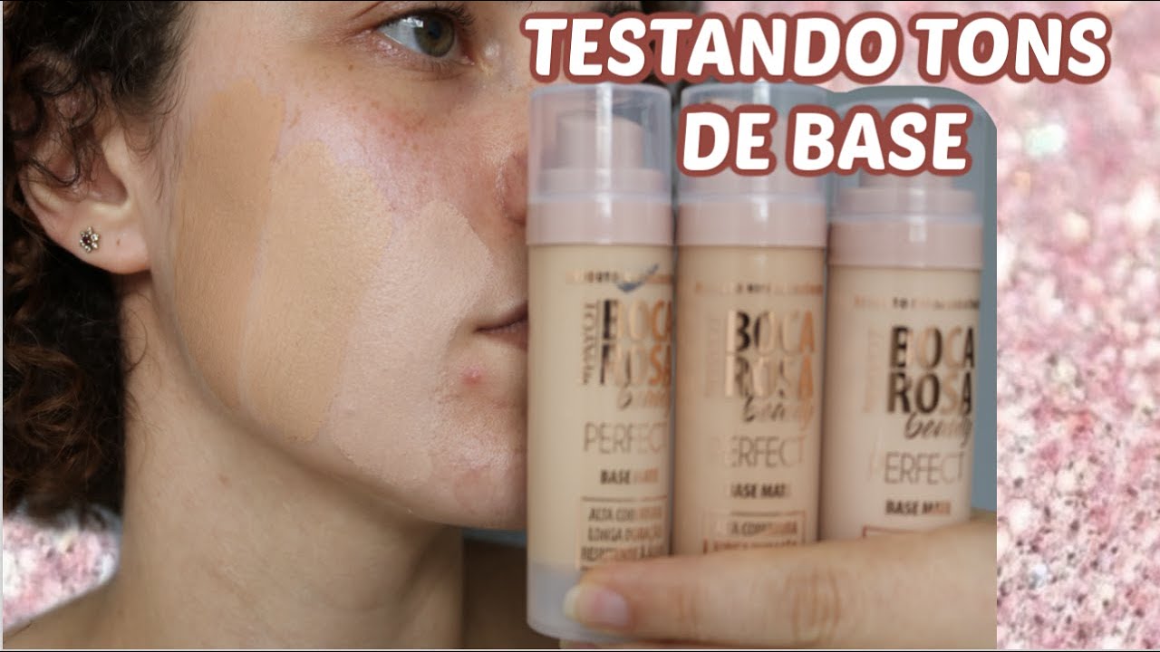 CORES BASE BOCA ROSA / TESTANDO CORES DA BASE BOCA ROSA BEAUTY!!