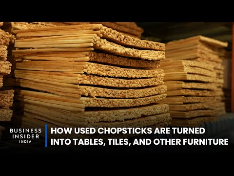 How Used Chopsticks Are Turned Into Tables, Tiles, And Other Furniture | World Wide Waste