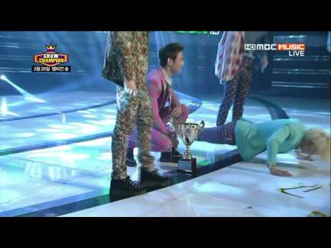 130320 Onew Key Taemin Doing 100 Push-up on Show Champion