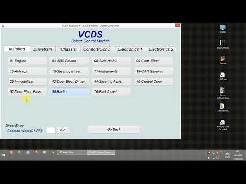 VCDS (VagCom) - VW Golf MK5 - 56 Radio Coding Menu