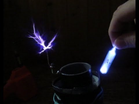 Deuterium and Argon vials near a Tesla Coil
