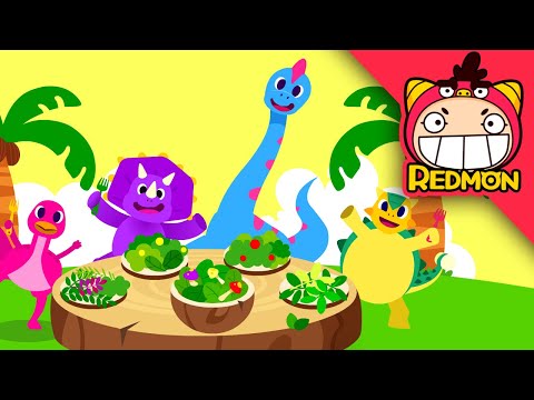 Plant eating dinosaur team | Dinosaur songs | Nursery Rhymes | REDMON Kids songs
